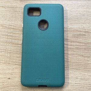 Crave Dual Guard phone case Google Pixel 2, Shockproof Protection Forest Green